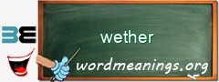 WordMeaning blackboard for wether